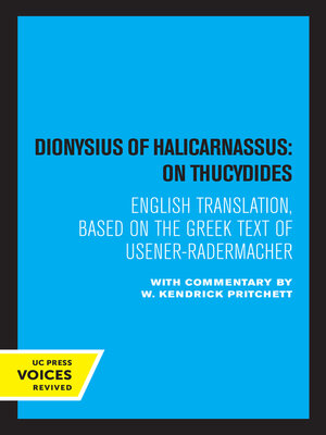 cover image of Dionysius of Halicarnassus